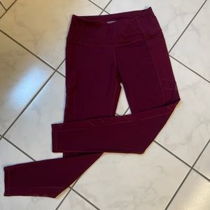 VSX- knockout legging maroon burgundy mesh pockets